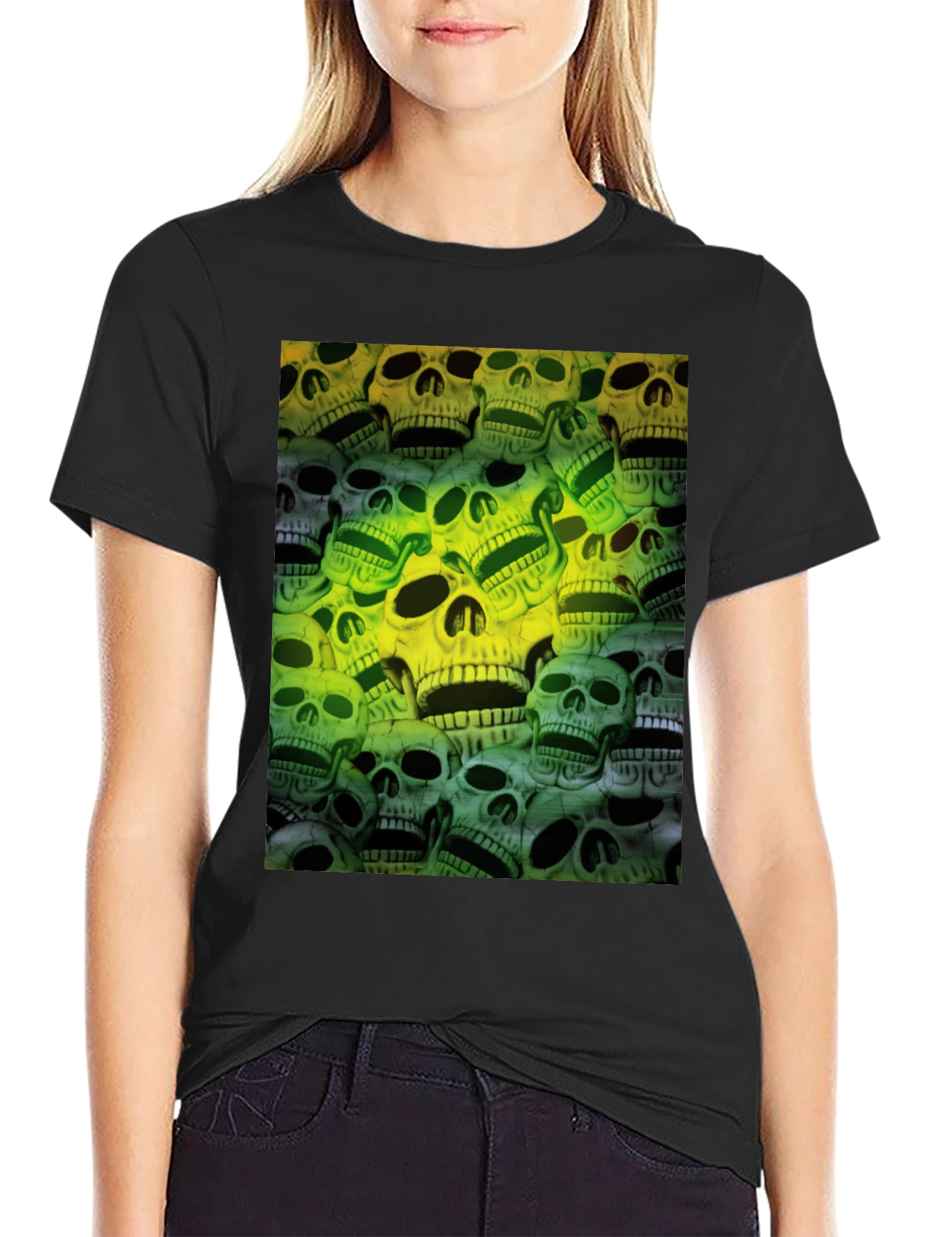 Skull Print Graphic Tee - Mens Black T-Shirt