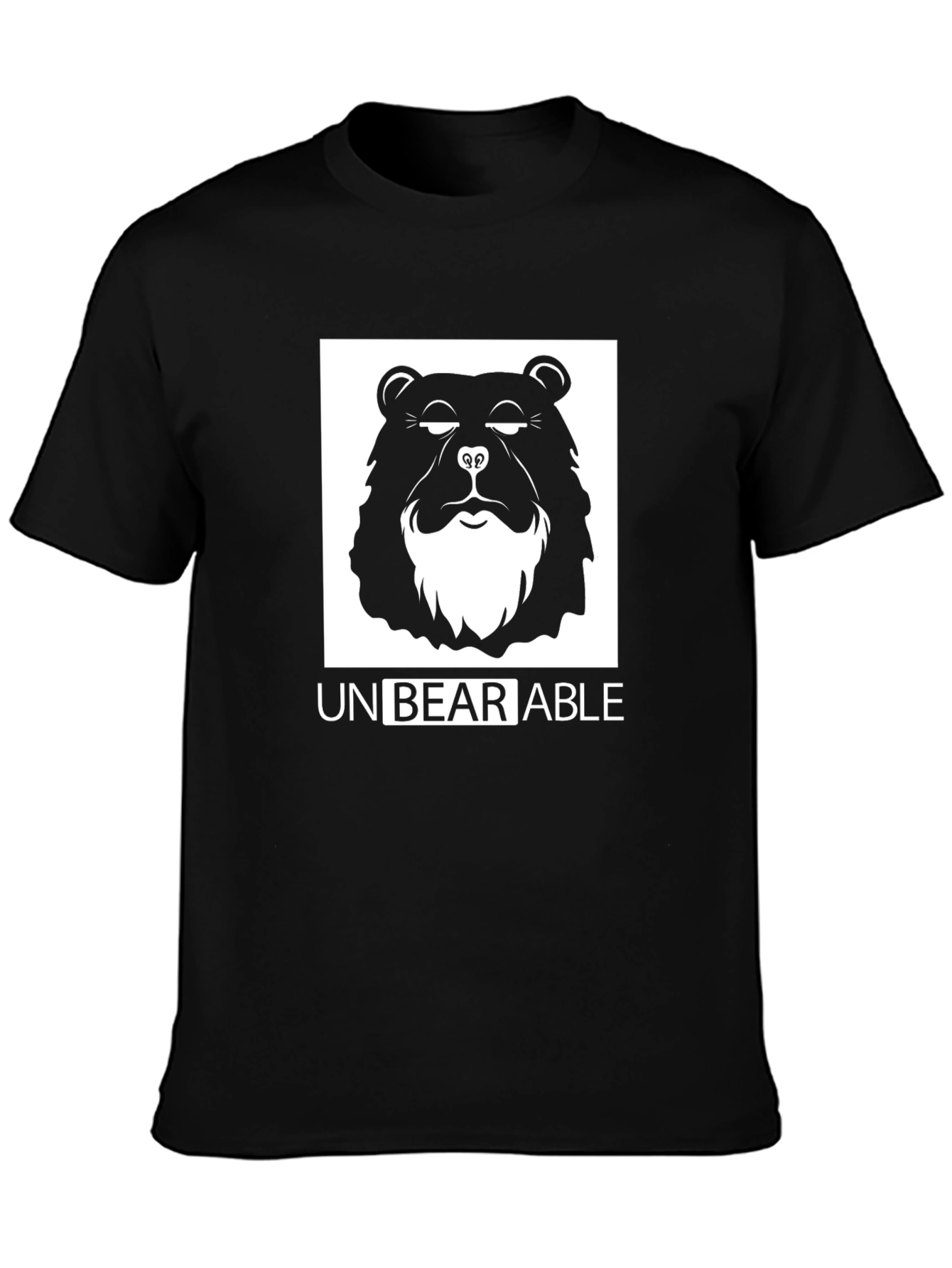 Unbearable Pun Graphic T-Shirt - Black Cotton Tee