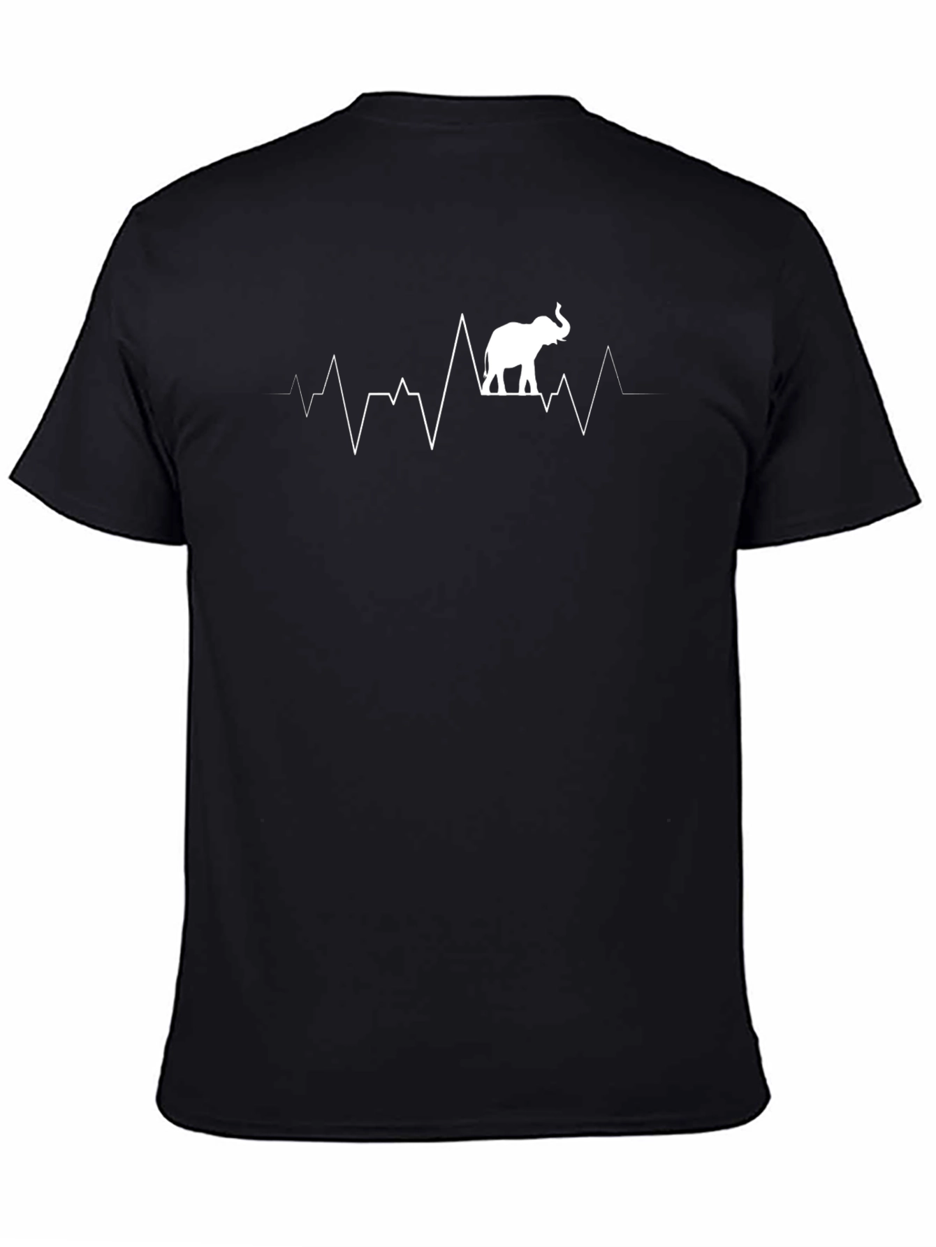 Elephant Heartbeat Graphic Tee - Unisex Black T-Shirt