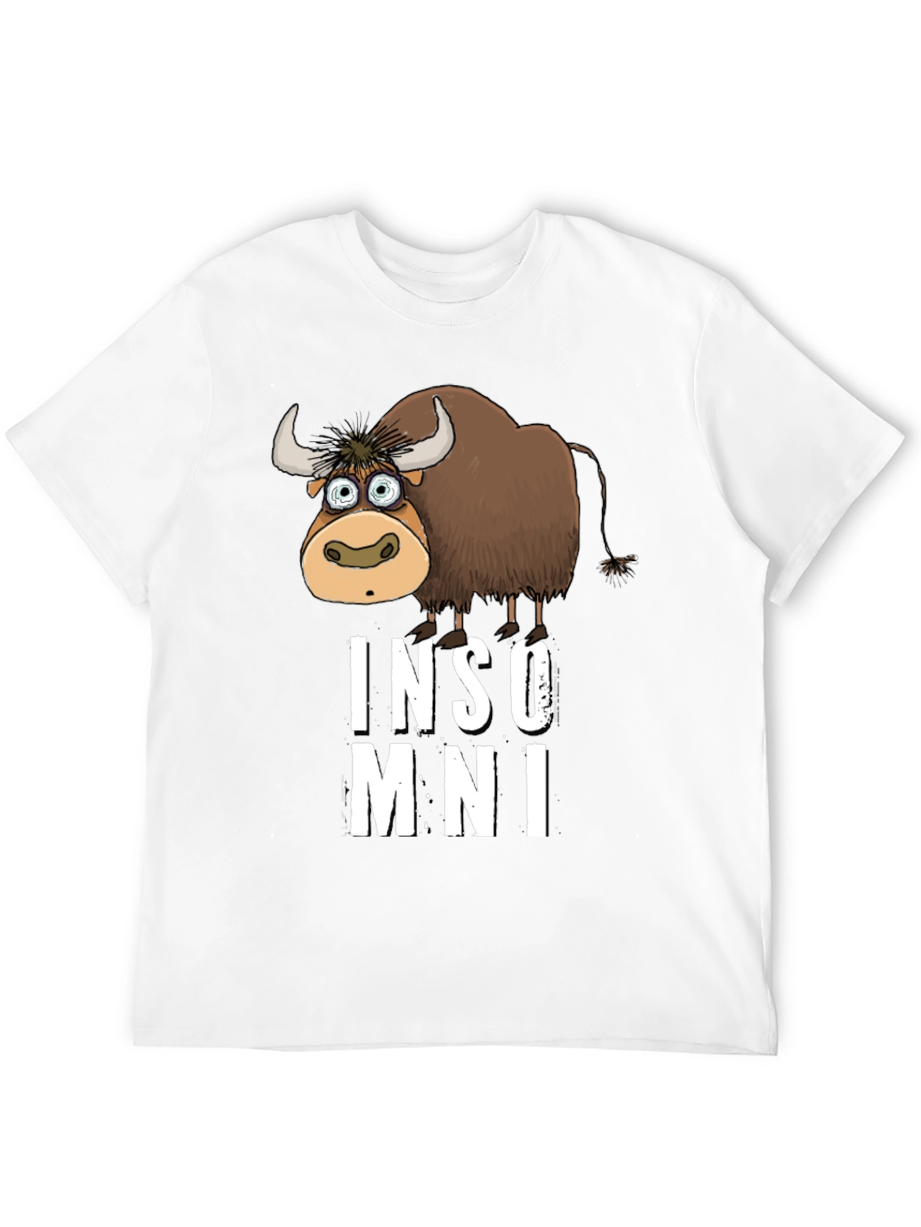 Funny Insomniac Yak Black T-Shirt