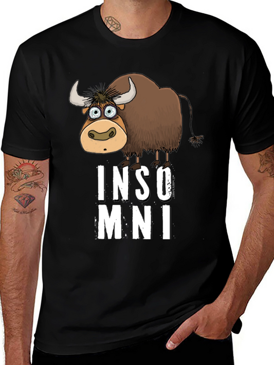 Funny Insomniac Yak Black T-Shirt