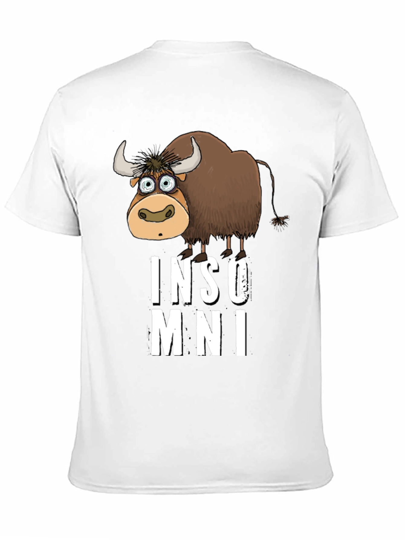 Funny Insomniac Yak Black T-Shirt