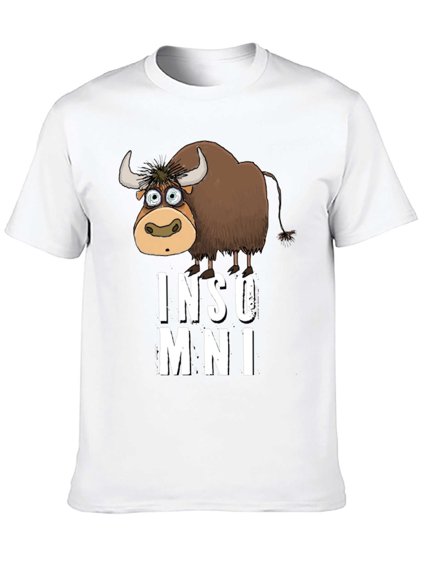 Funny Insomniac Yak Black T-Shirt