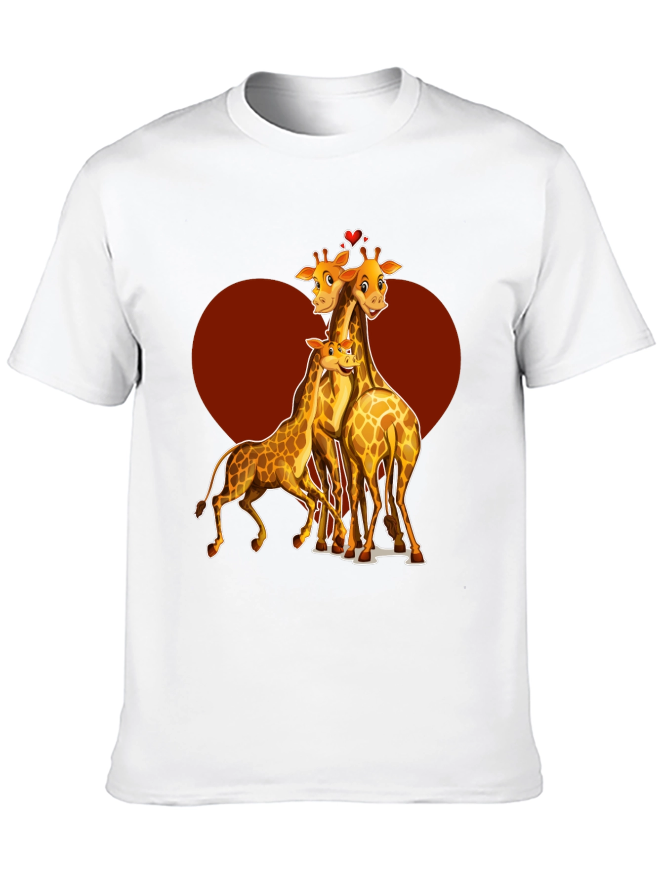 Giraffe Family Heart T-Shirt