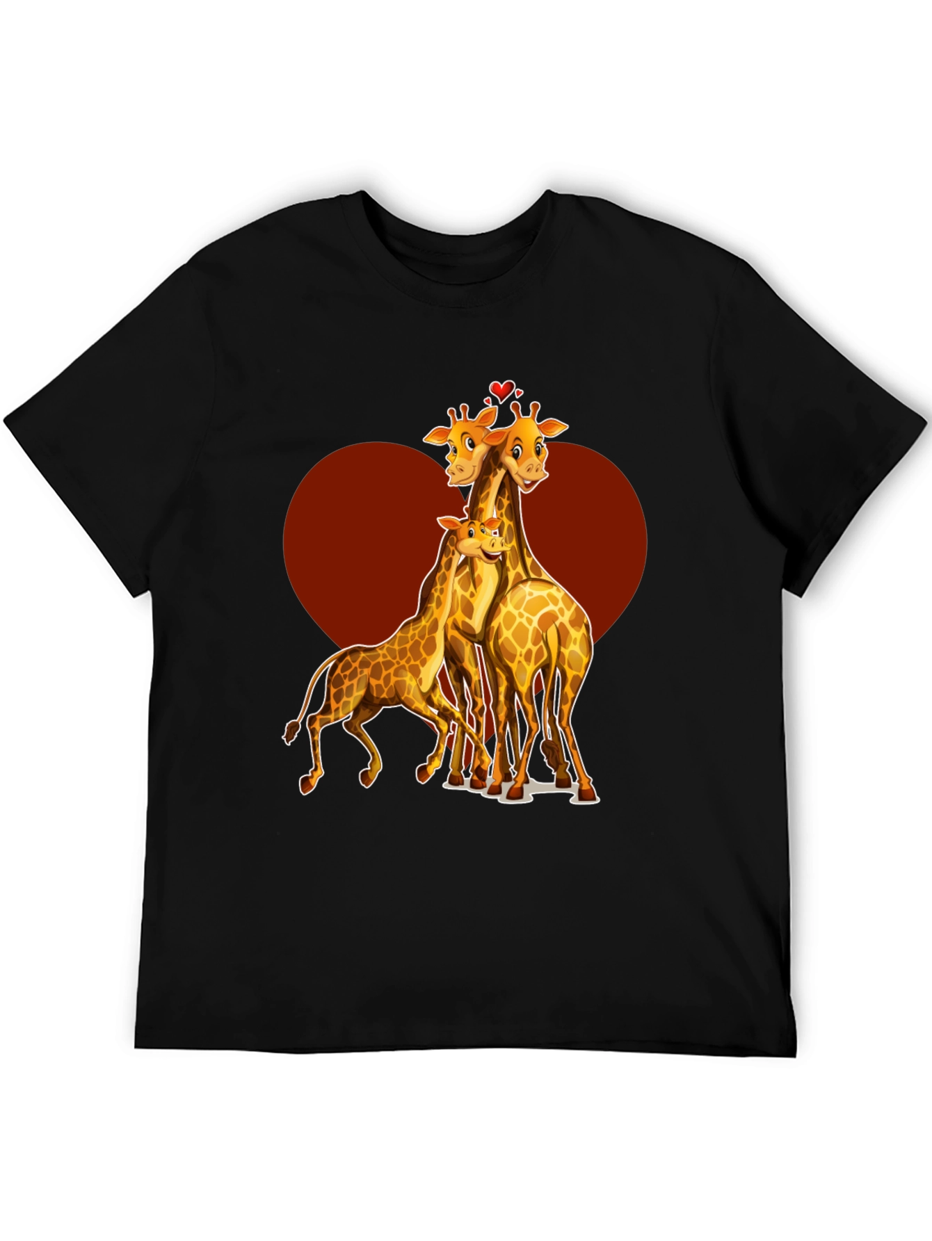Giraffe Family Heart T-Shirt