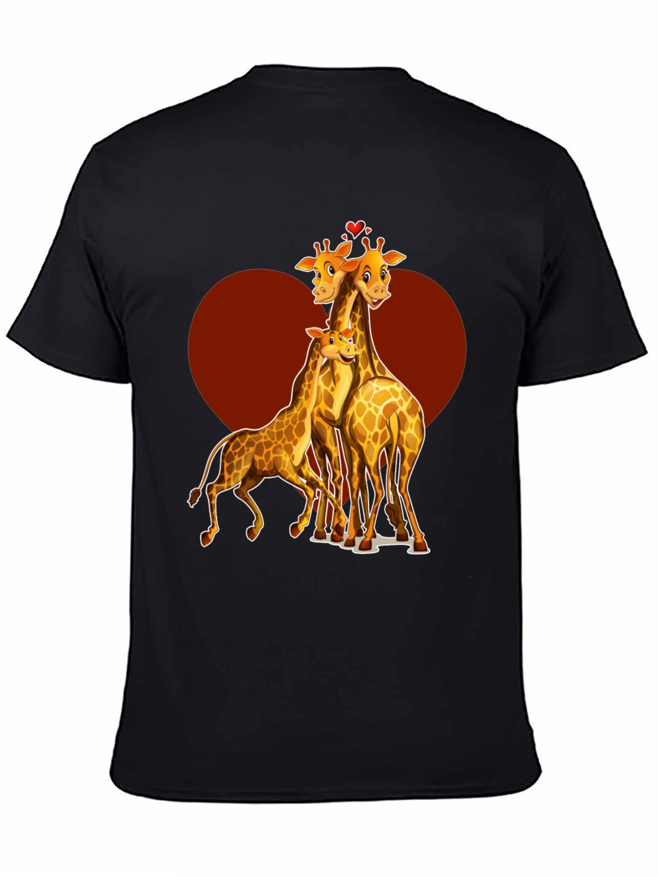 Giraffe Family Heart T-Shirt