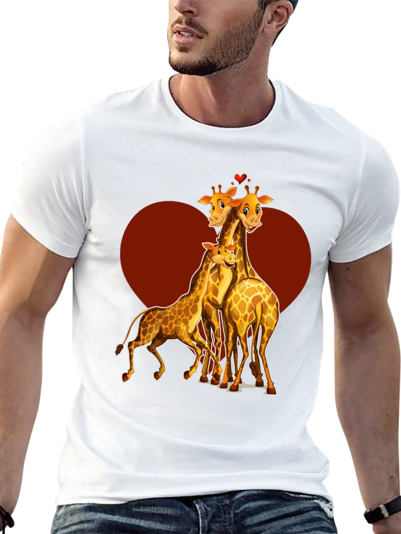 Giraffe Family Heart T-Shirt