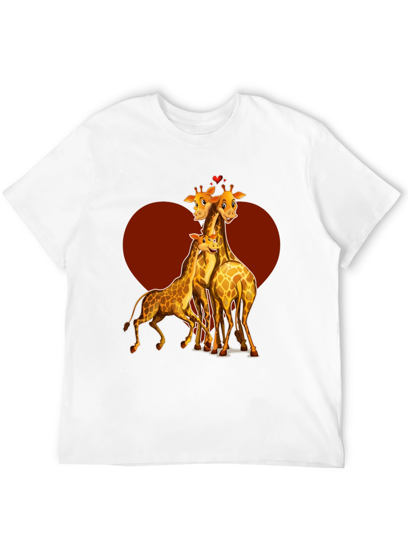 Giraffe Family Heart T-Shirt