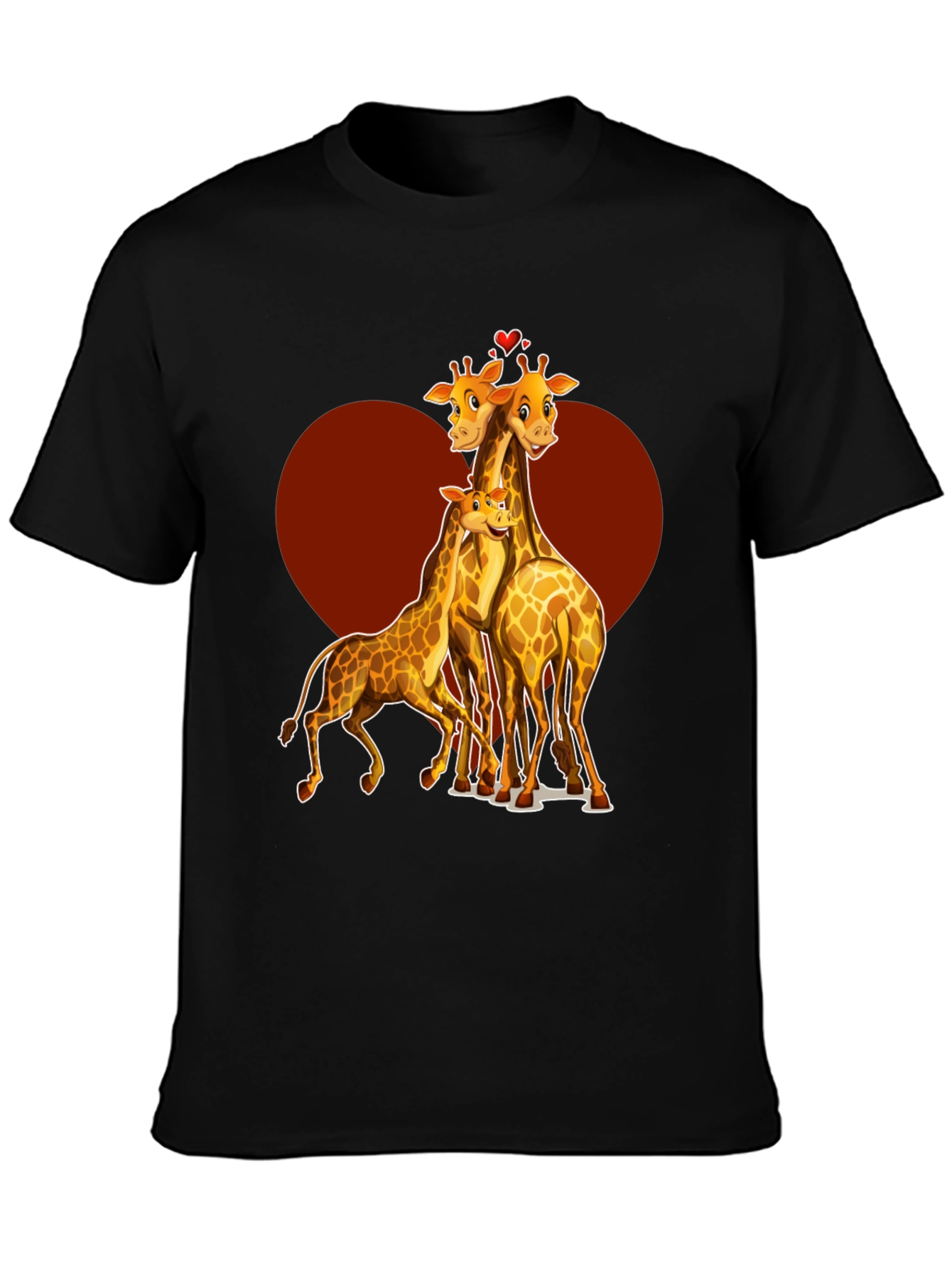Giraffe Family Heart T-Shirt