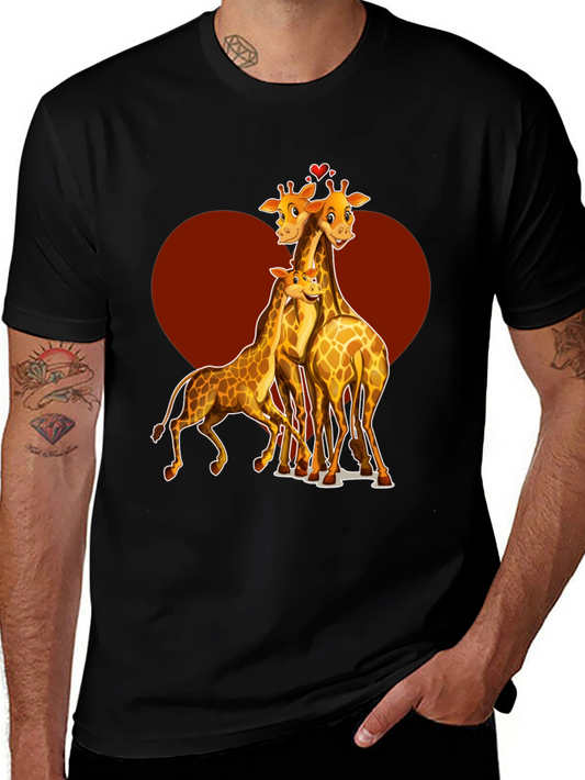 Giraffe Family Heart T-Shirt