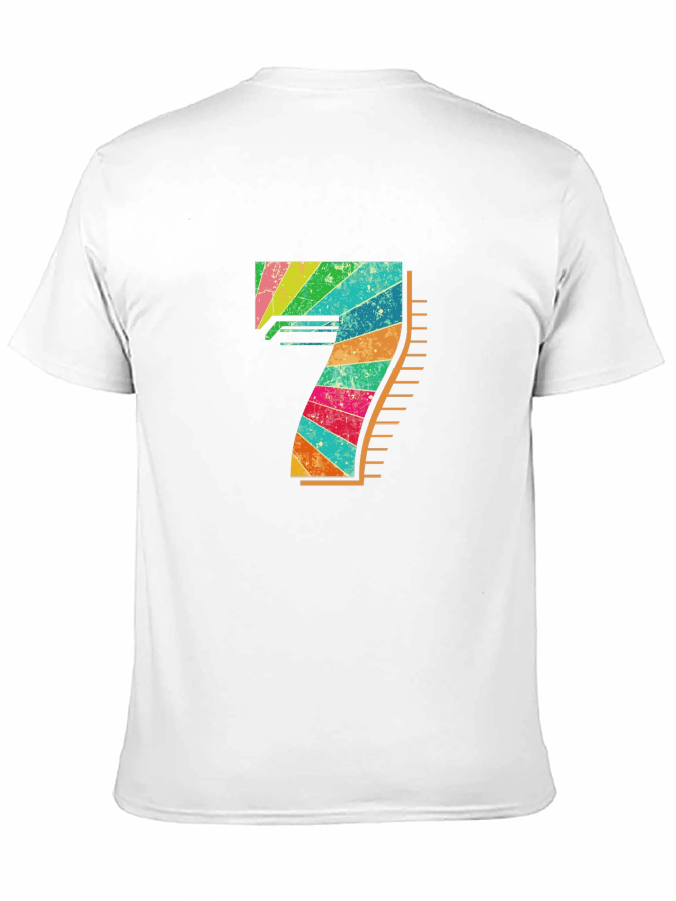 Retro Rainbow Number 7 Graphic Tee
