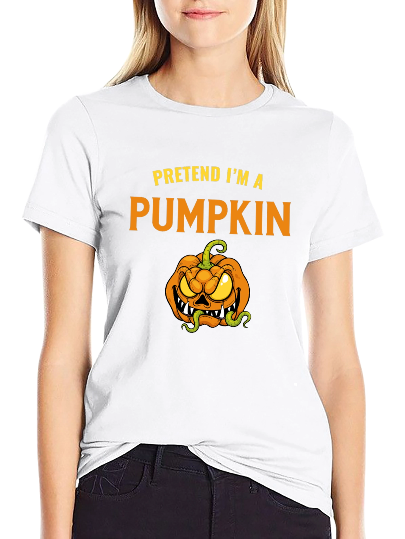 Pretend Im a Pumpkin T-Shirt Halloween Costume