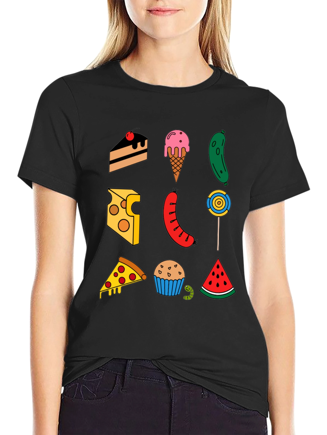 Food Pattern T-Shirt - Fun and Unique Design