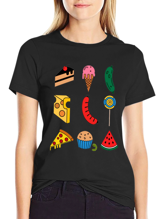 Food Pattern T-Shirt - Fun and Unique Design