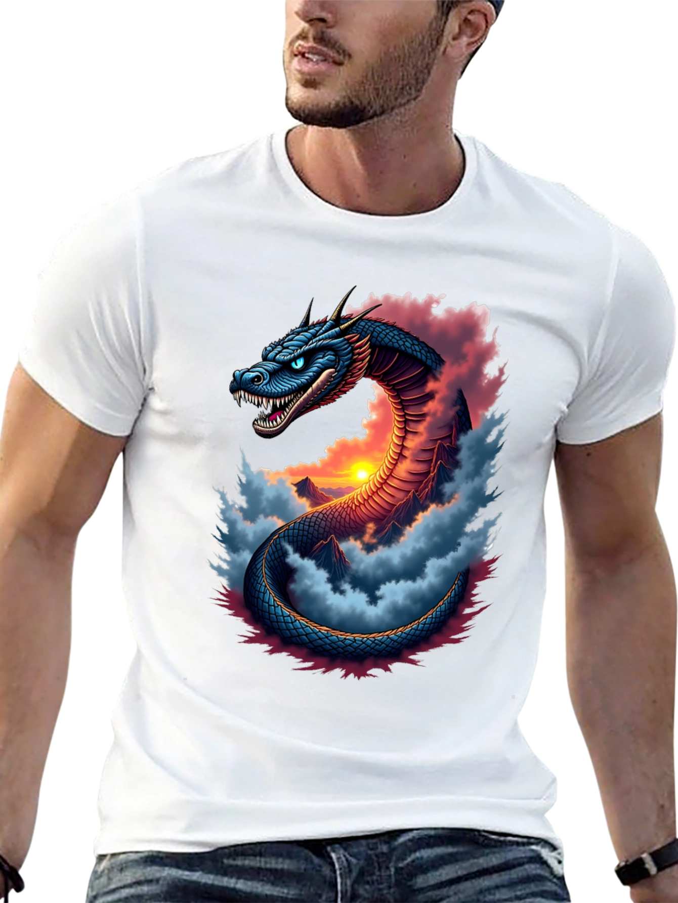 Dragon Serpent Graphic Tee - Fantasy T-Shirt