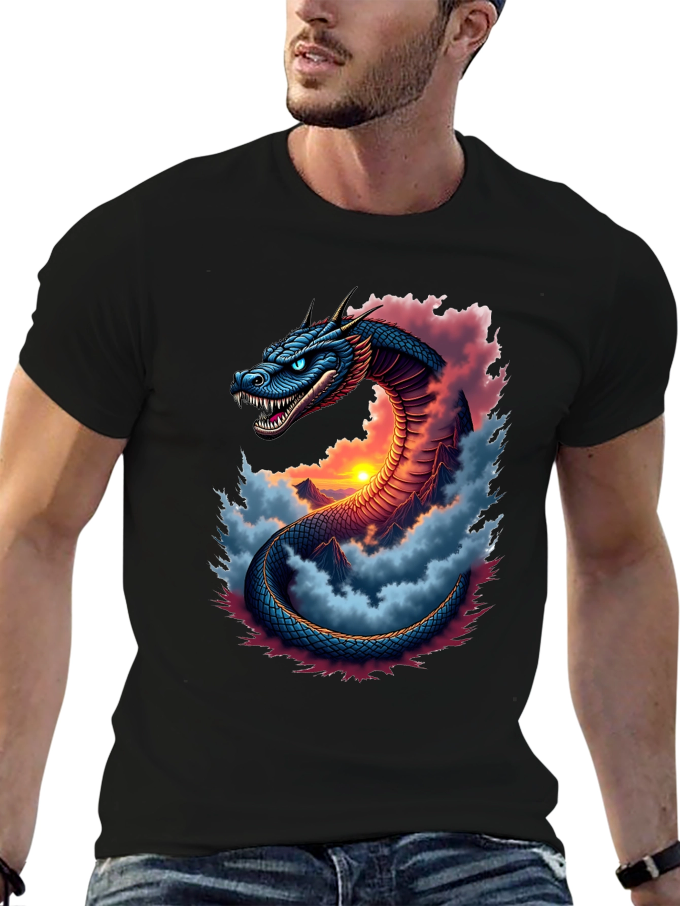 Dragon Serpent Graphic Tee - Fantasy T-Shirt