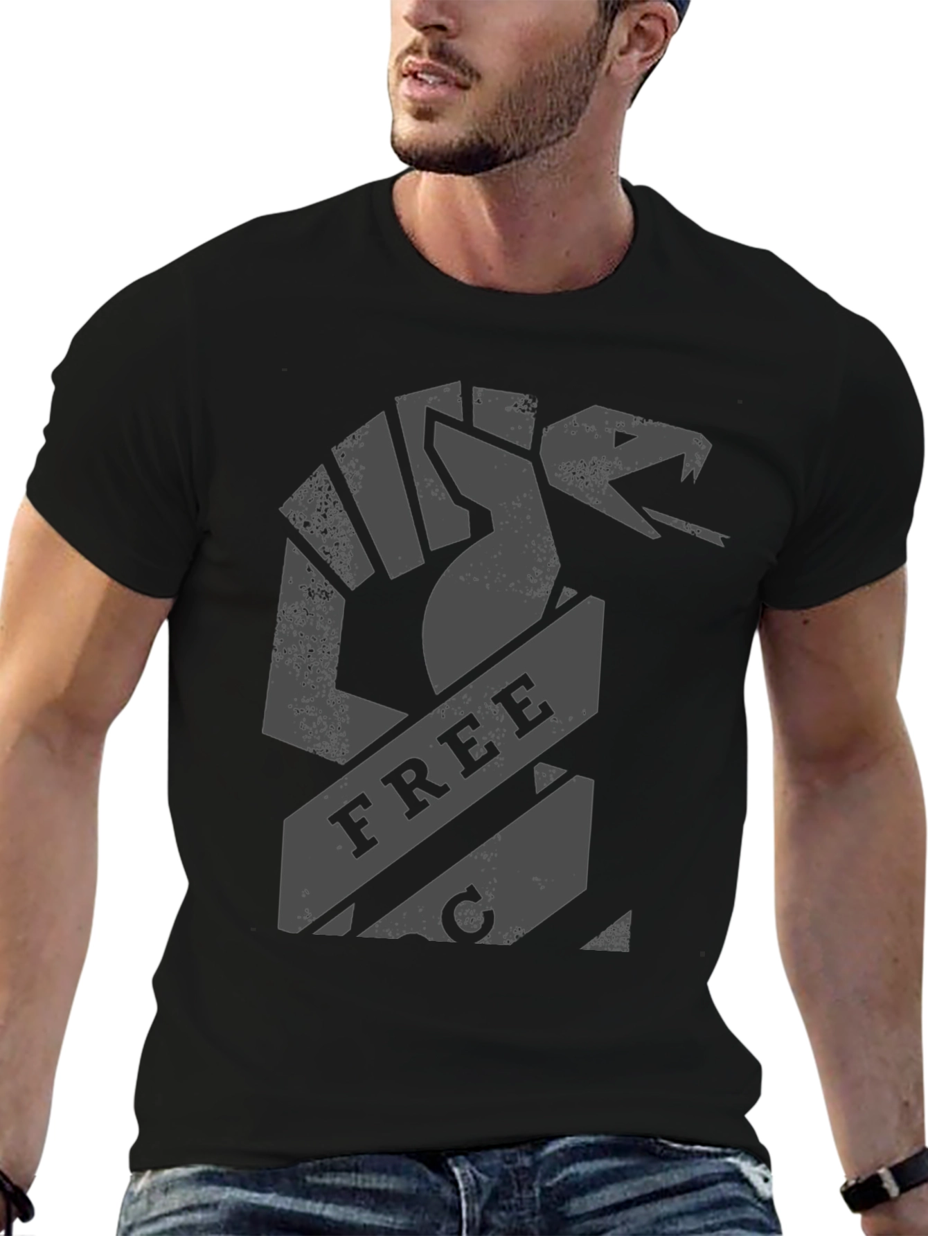 Freedom Fist Snake Graphic Tee - Black Cotton T-Shirt