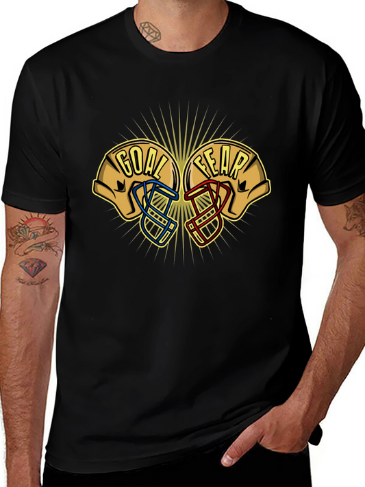 Goal vs Fear Football Helmet Graphic T-Shirt
