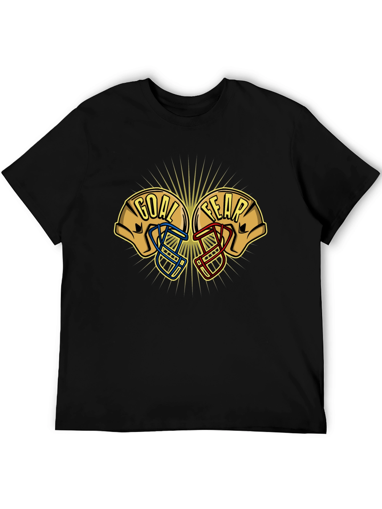 Goal vs Fear Football Helmet Graphic T-Shirt