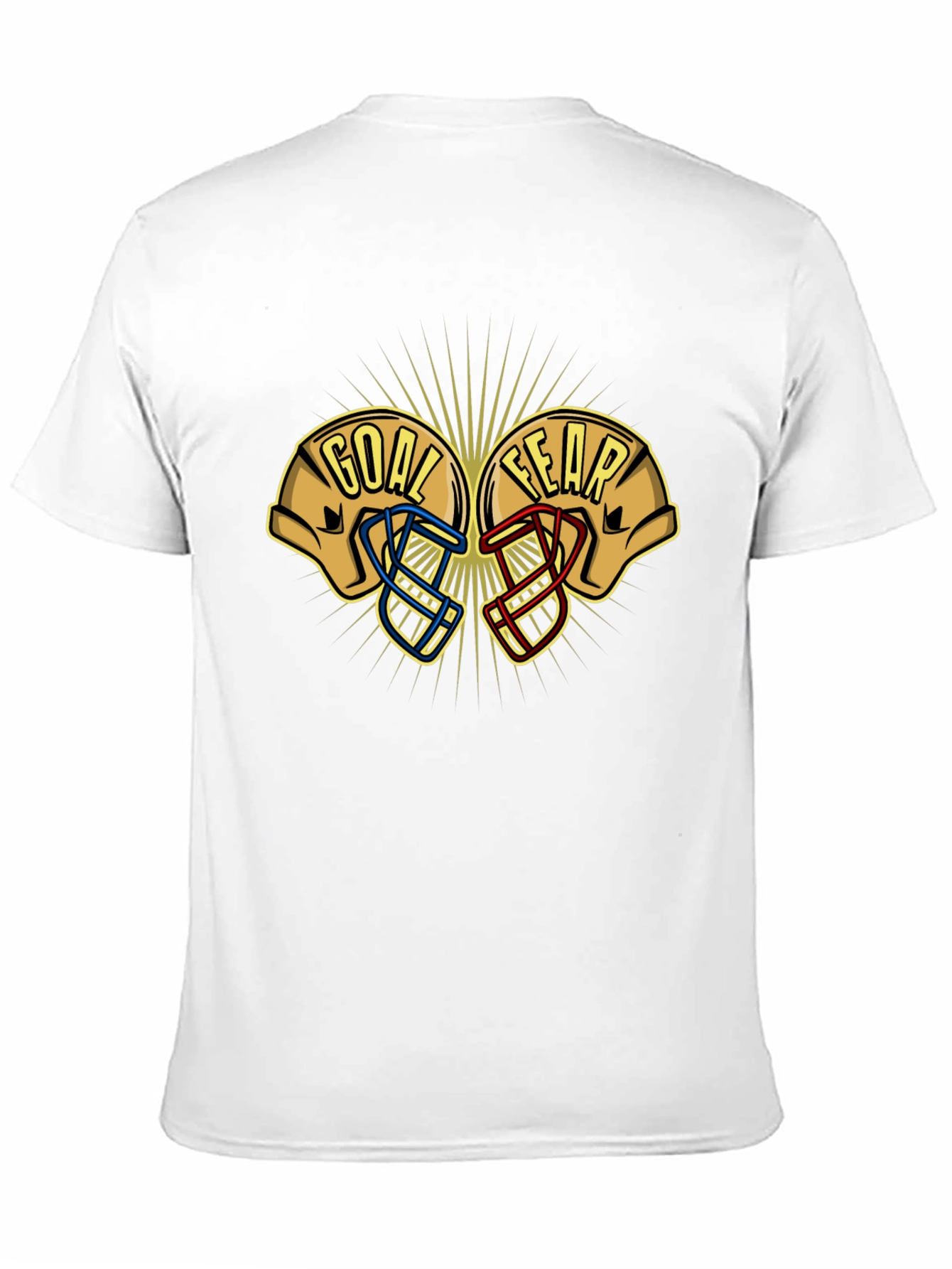 Goal vs Fear Football Helmet Graphic T-Shirt