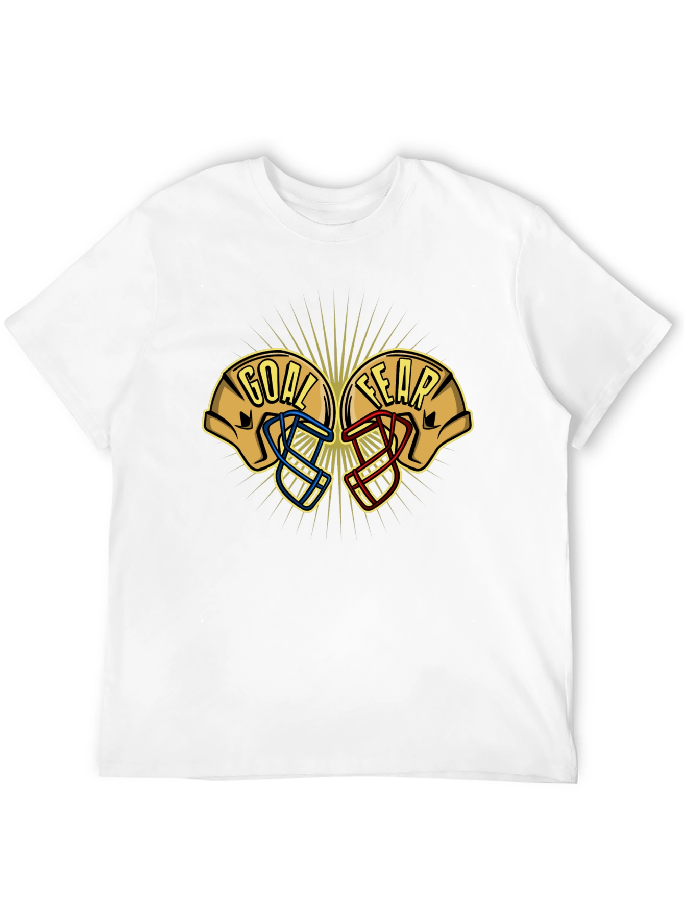 Goal vs Fear Football Helmet Graphic T-Shirt