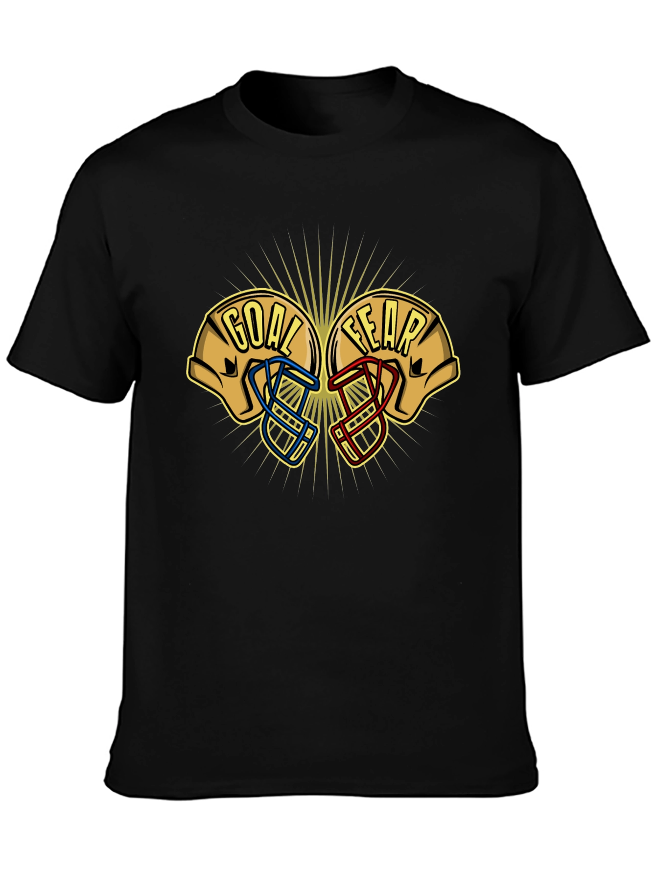 Goal vs Fear Football Helmet Graphic T-Shirt
