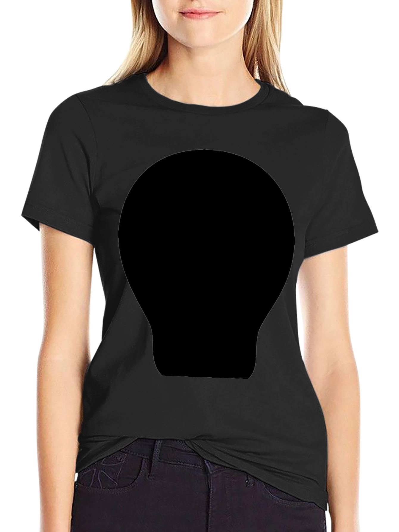 Mens Black Crew Neck T-Shirt with Bold Graphic