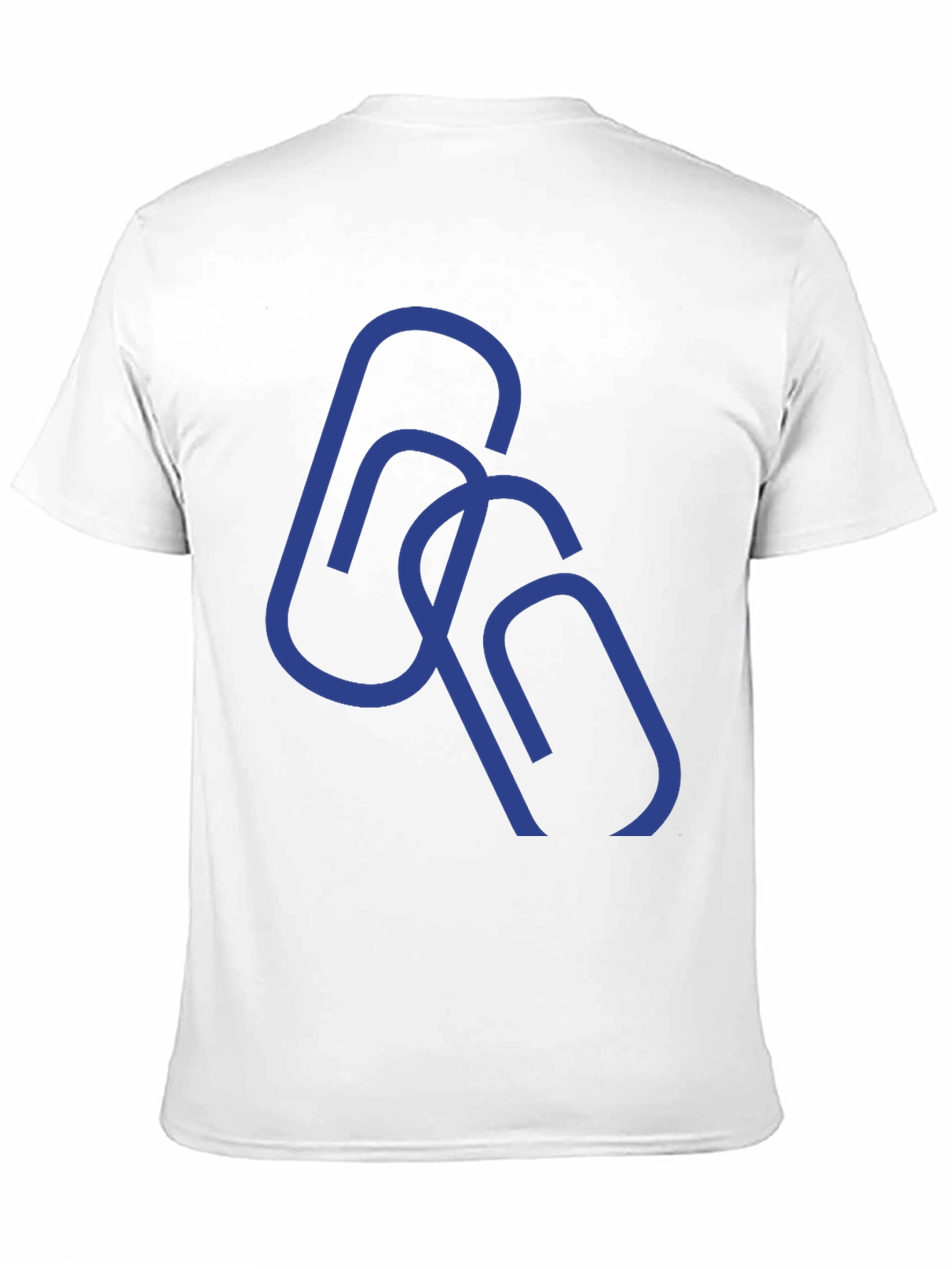 Abstract Paperclip Design Black T-Shirt
