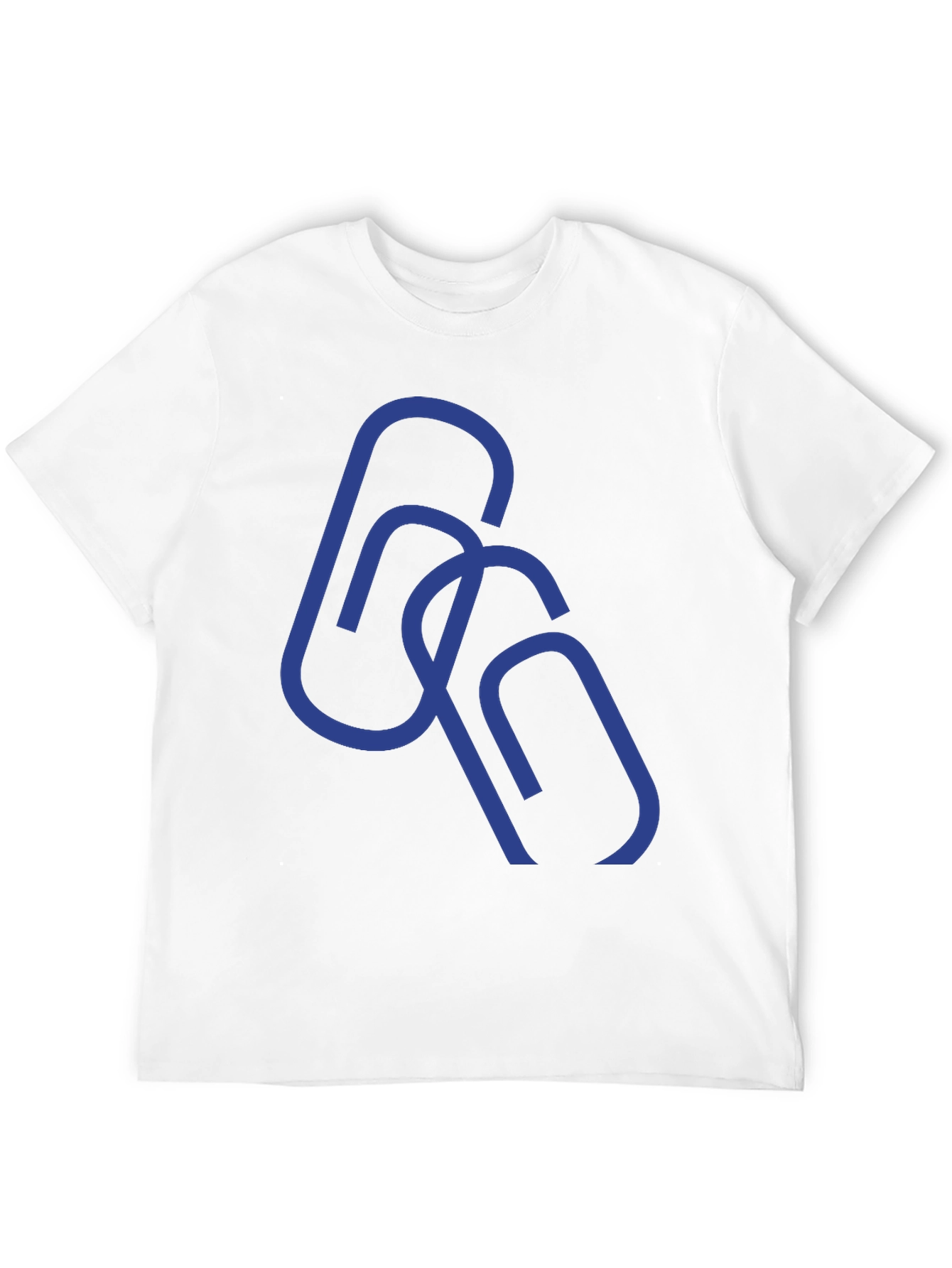 Abstract Paperclip Design Black T-Shirt