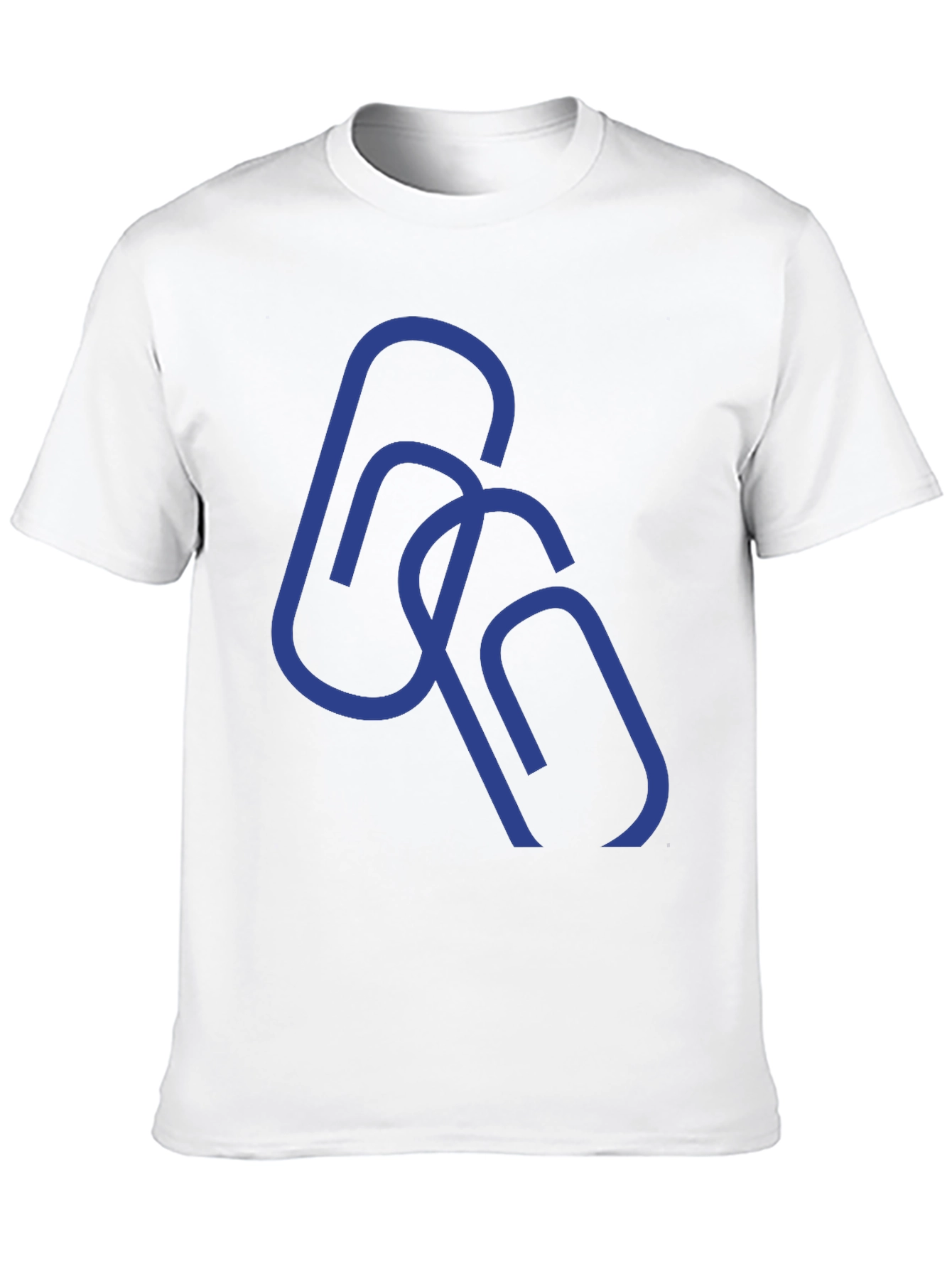 Abstract Paperclip Design Black T-Shirt