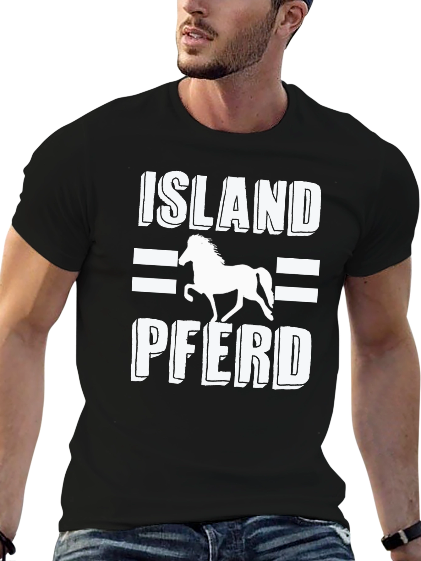 Island Pferd Horse T-Shirt Black