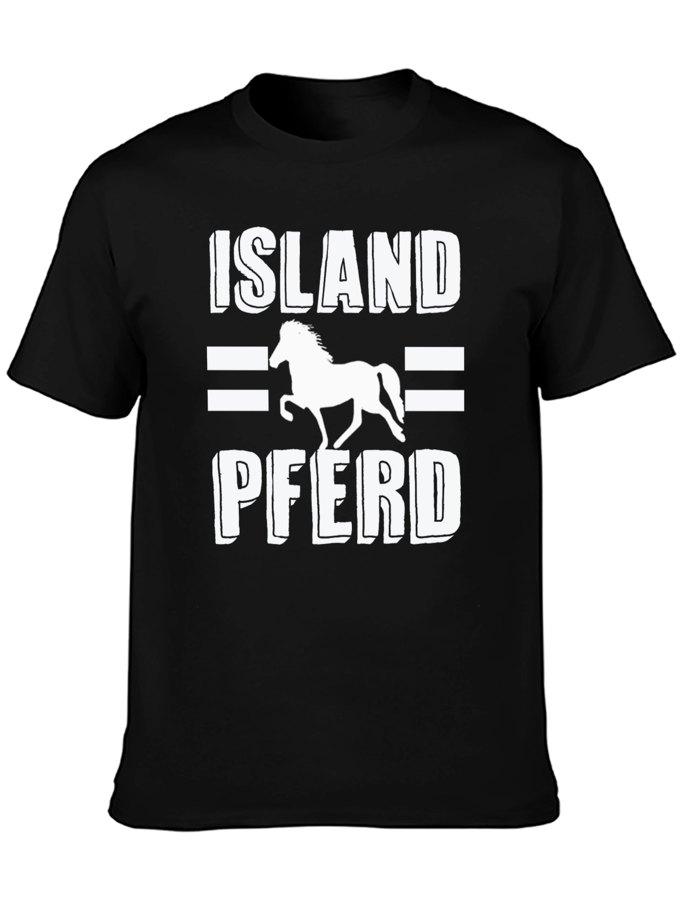 Island Pferd Horse T-Shirt Black