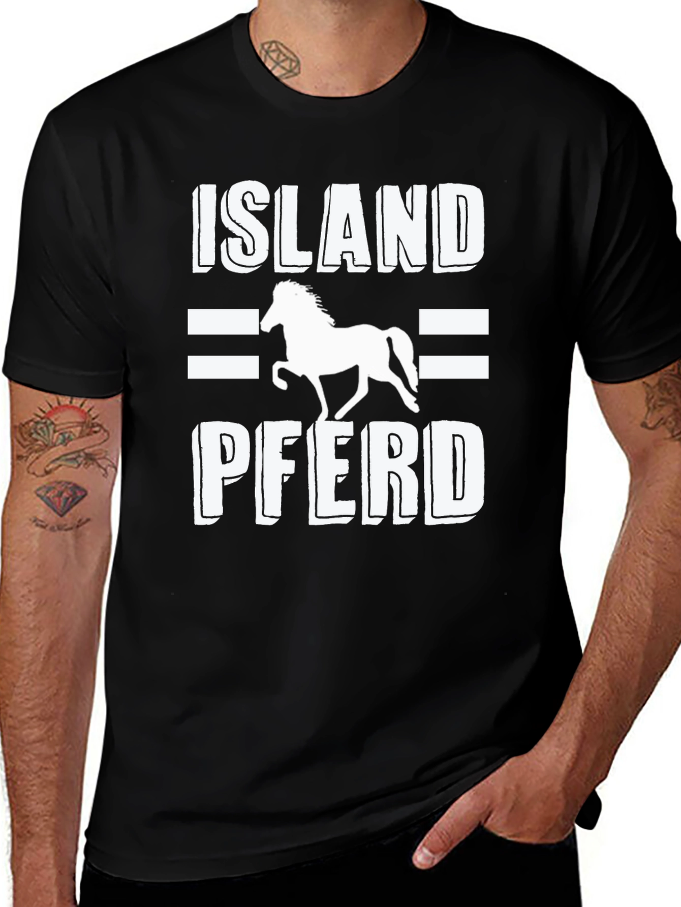 Island Pferd Horse T-Shirt Black