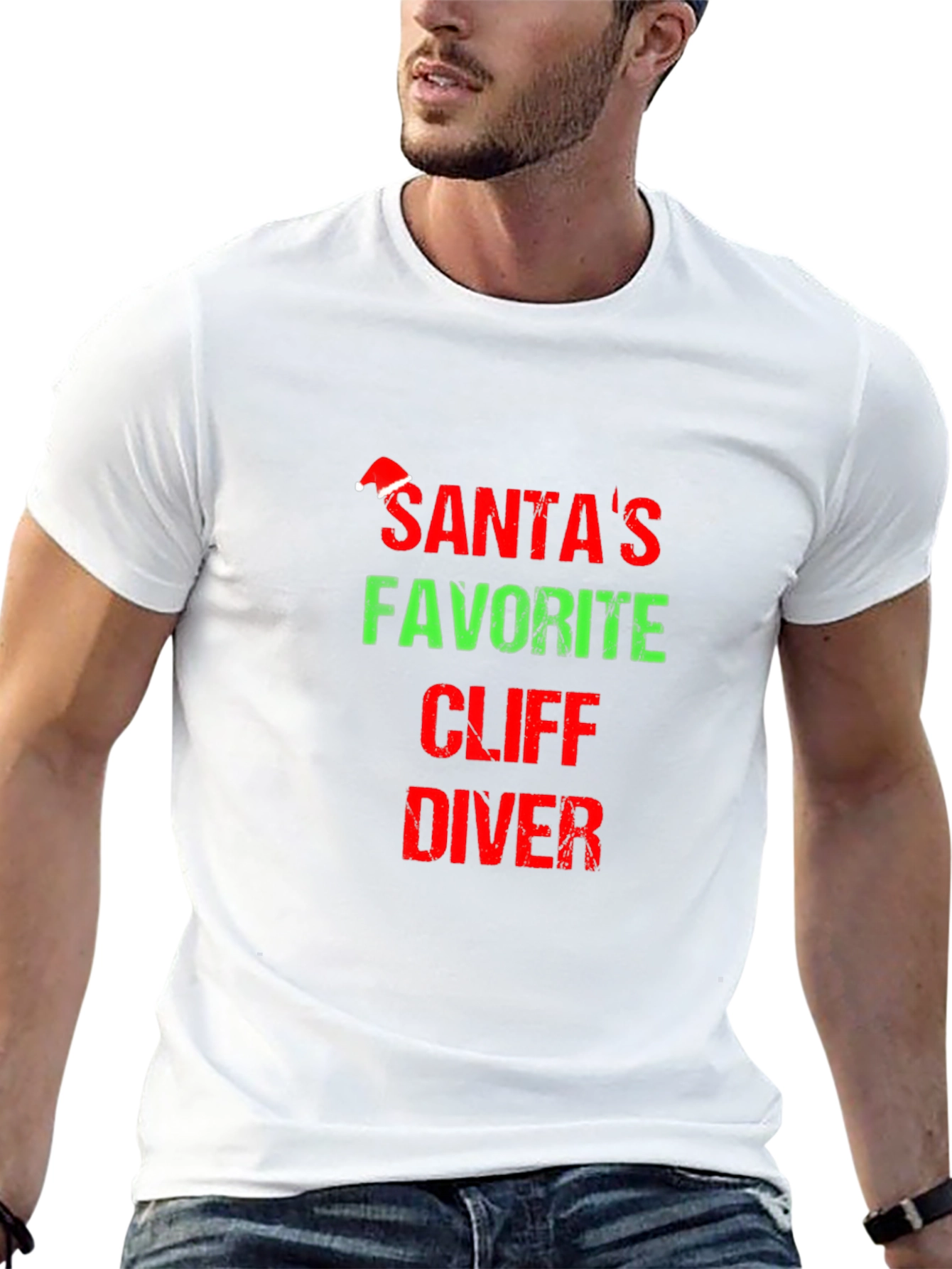 Santas Favorite Cliff Diver T-Shirt Holiday Tee