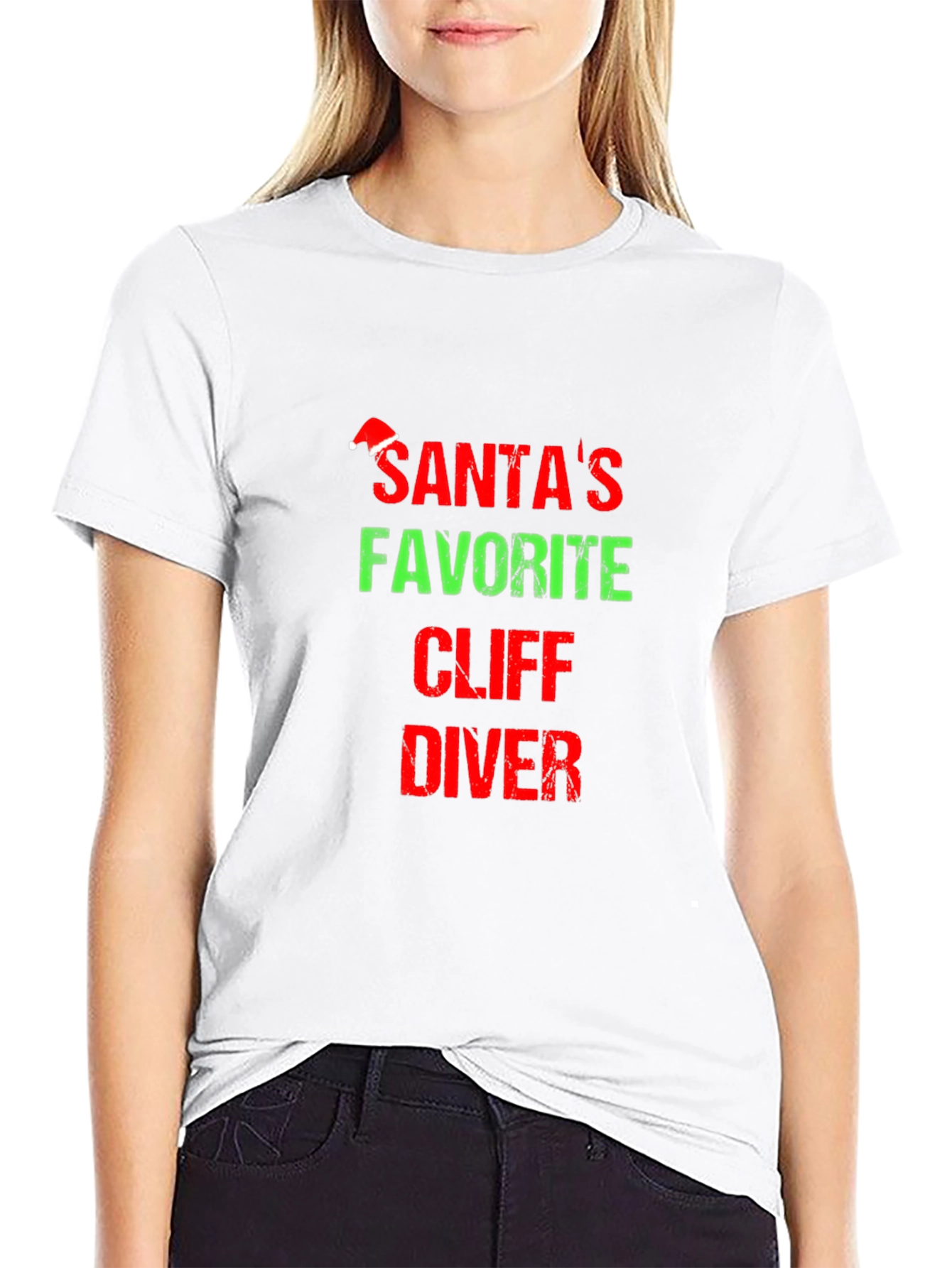 Santas Favorite Cliff Diver T-Shirt Holiday Tee
