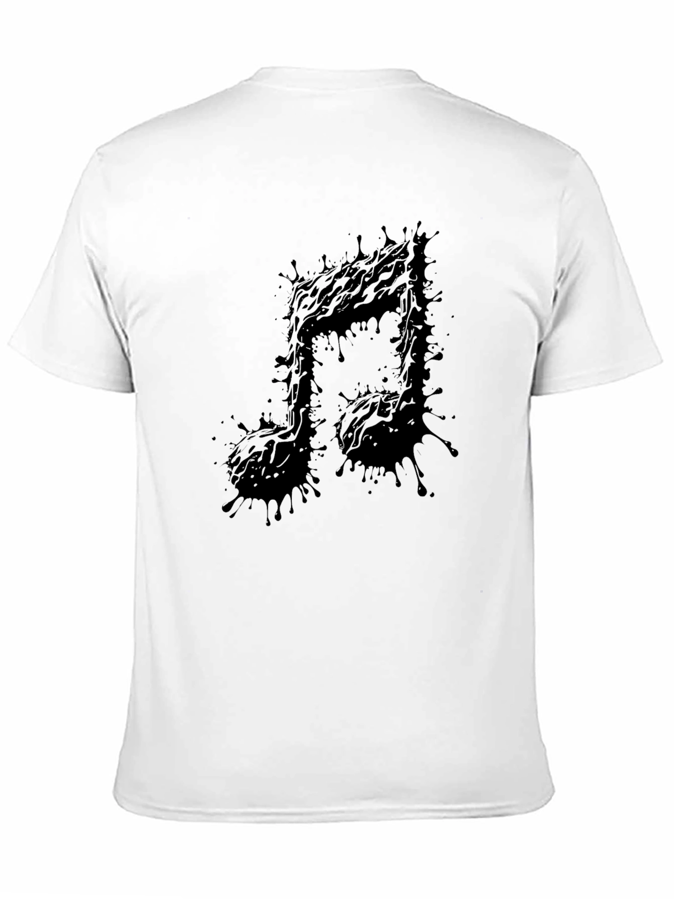 Abstract Music Note Black T-Shirt