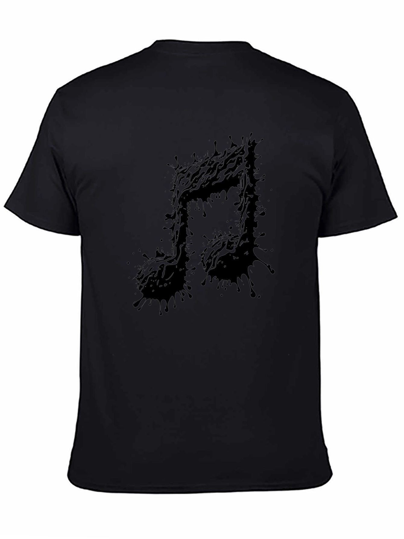 Abstract Music Note Black T-Shirt
