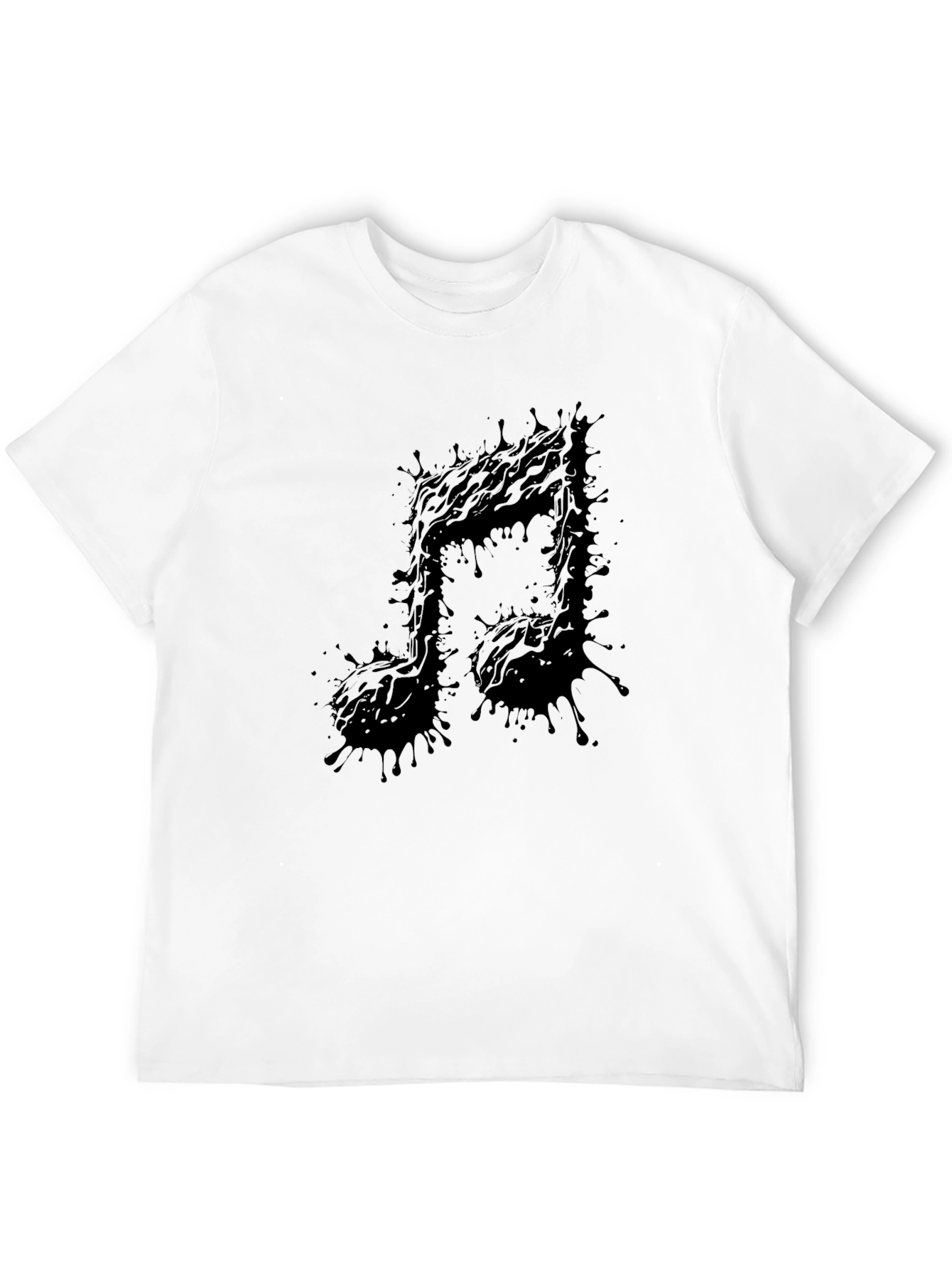 Abstract Music Note Black T-Shirt