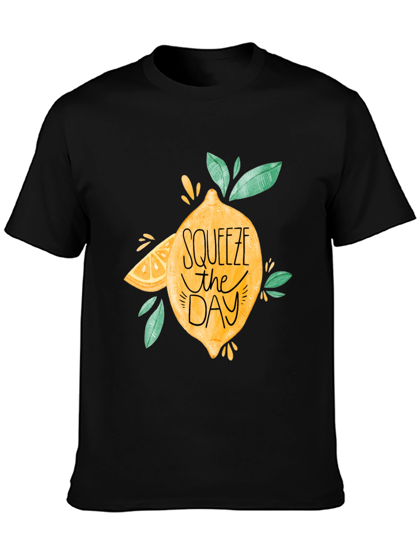 Squeeze The Day Black Graphic Tee