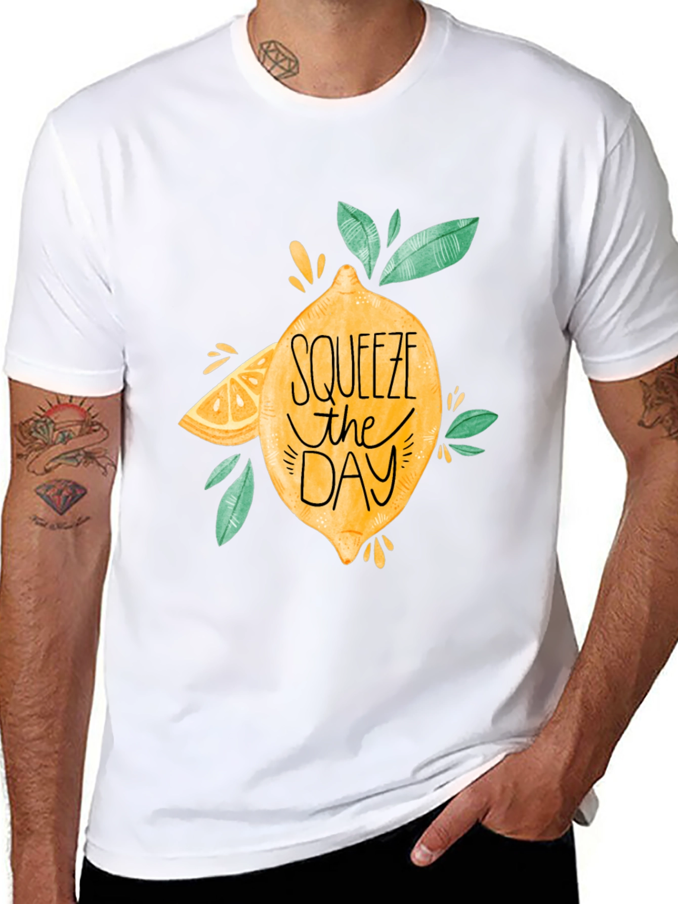 Squeeze The Day Black Graphic Tee