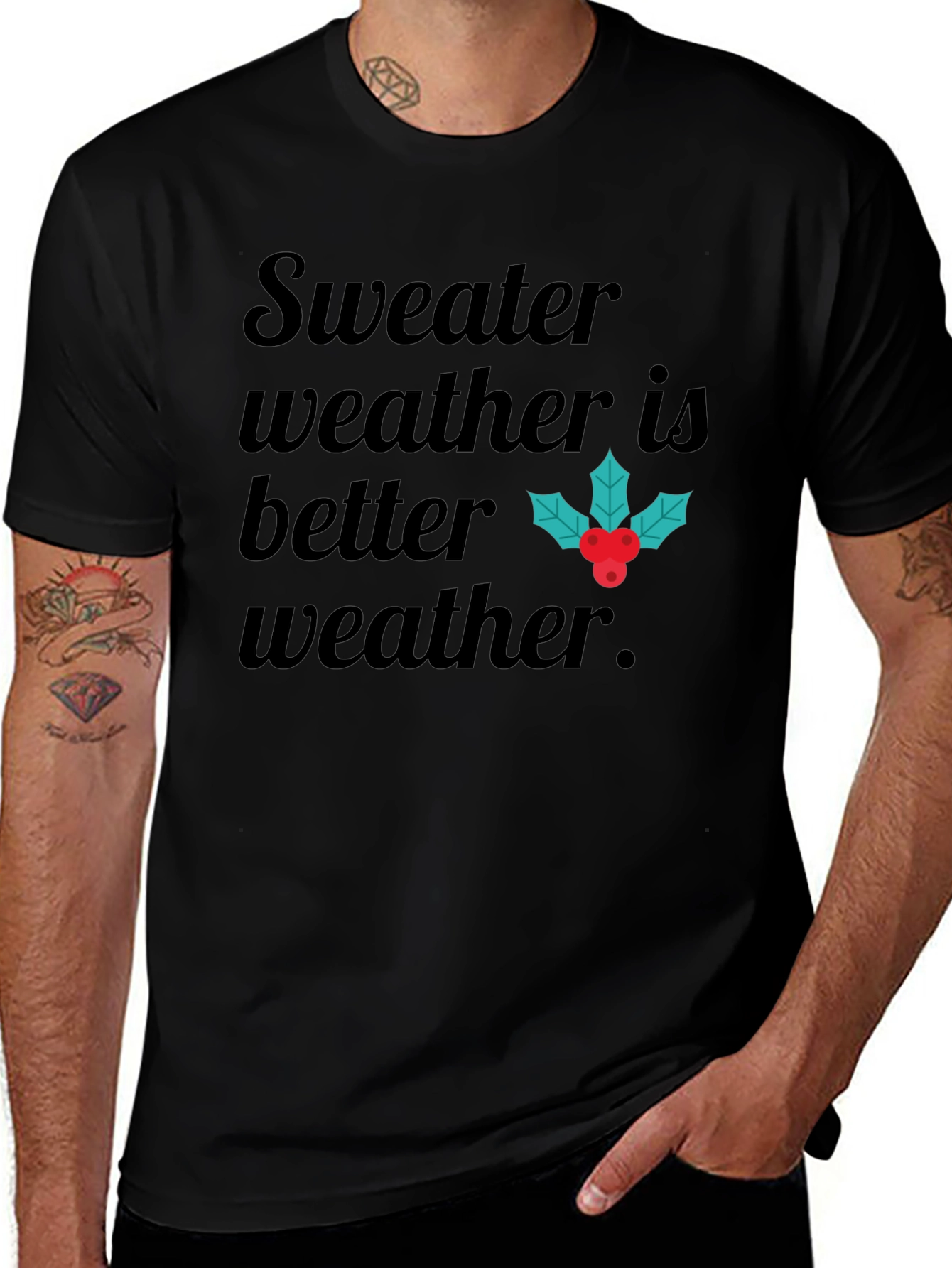 Sweater Weather Graphic Tee - Holiday Season Shirt