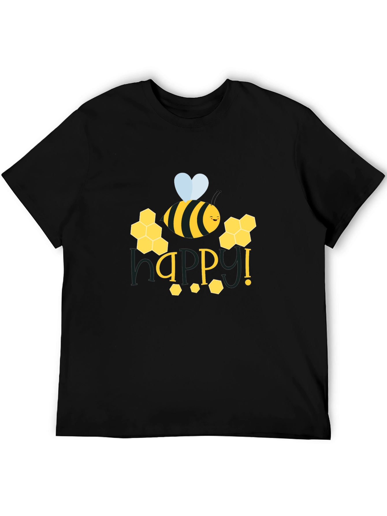 Happy Bee Graphic Tee - Black
