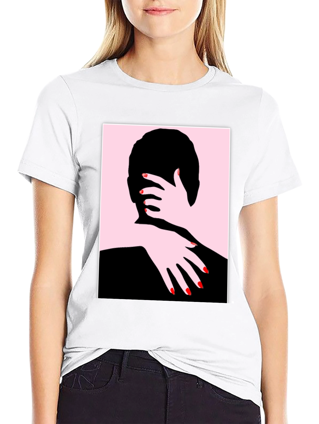 Abstract Embrace Graphic Tee - Black Cotton Shirt