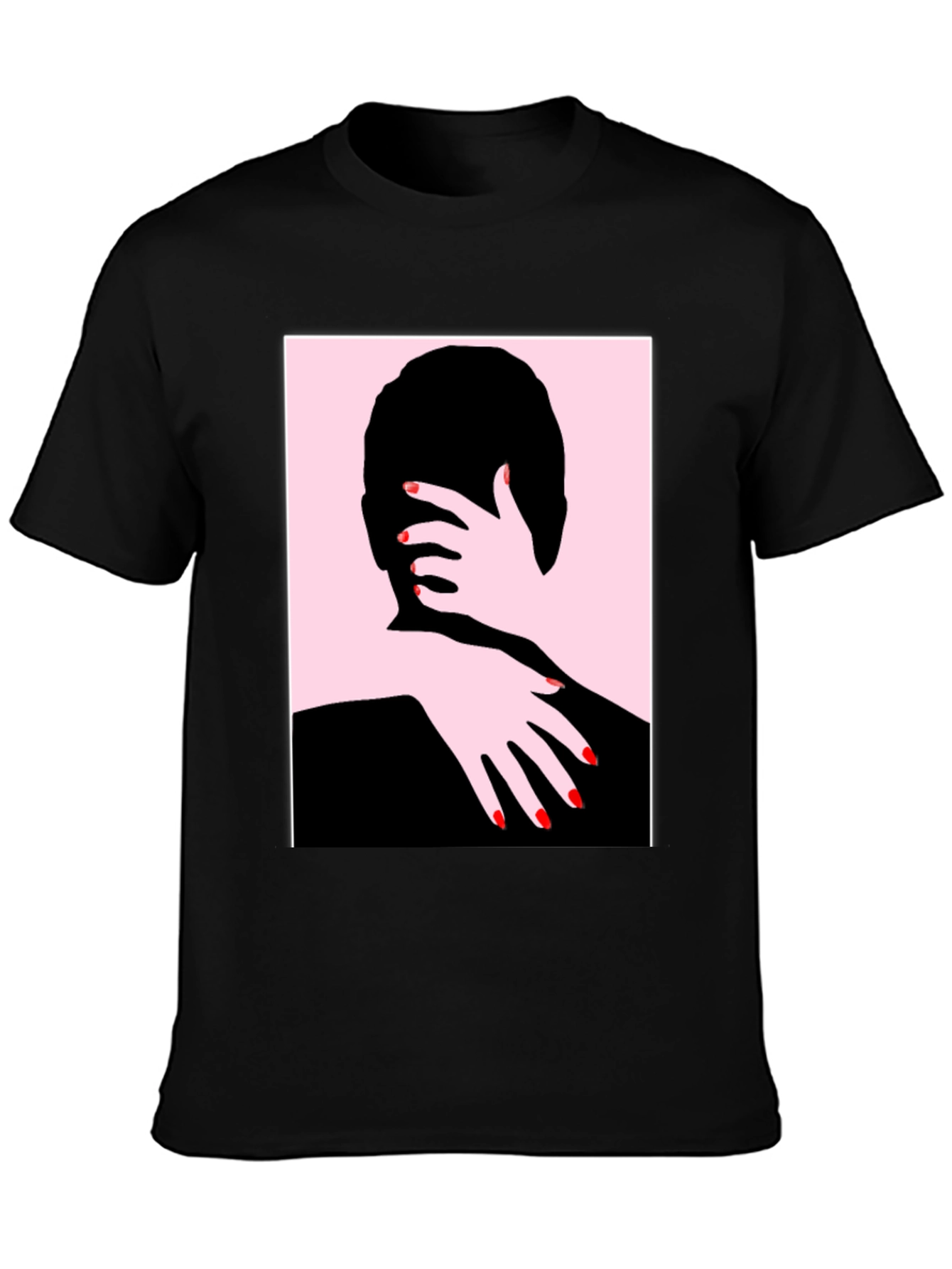 Abstract Embrace Graphic Tee - Black Cotton Shirt