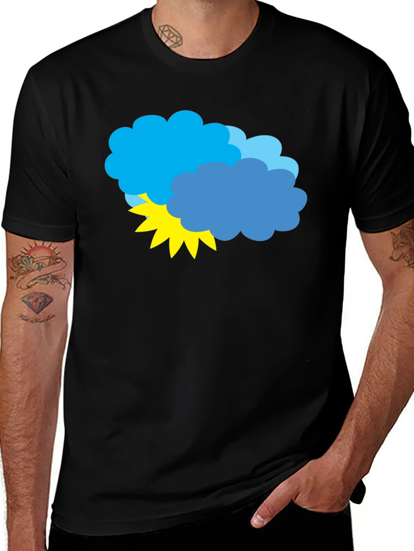 Stormy Weather Graphic Tee - Black Cotton T-Shirt