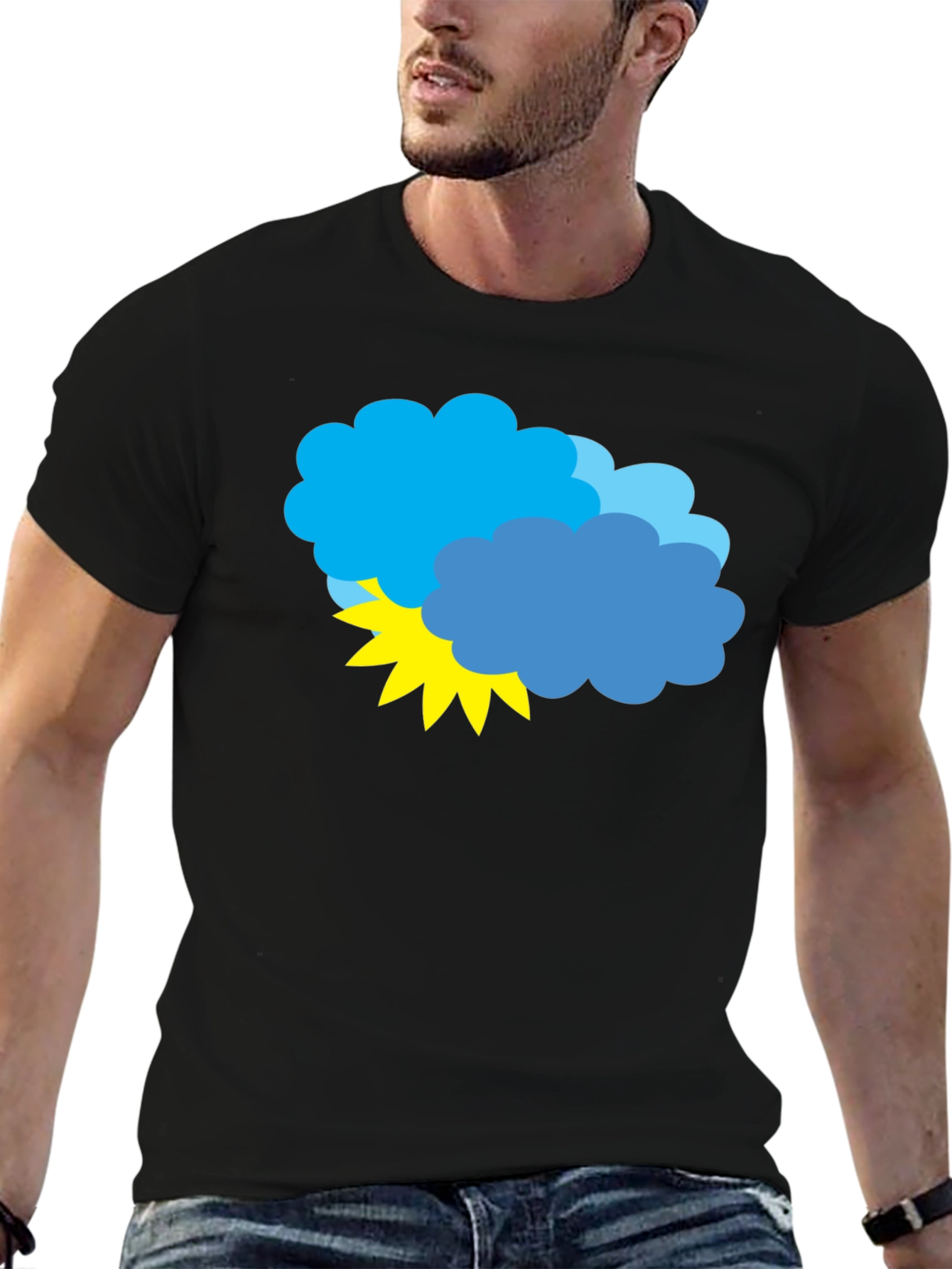 Stormy Weather Graphic Tee - Black Cotton T-Shirt