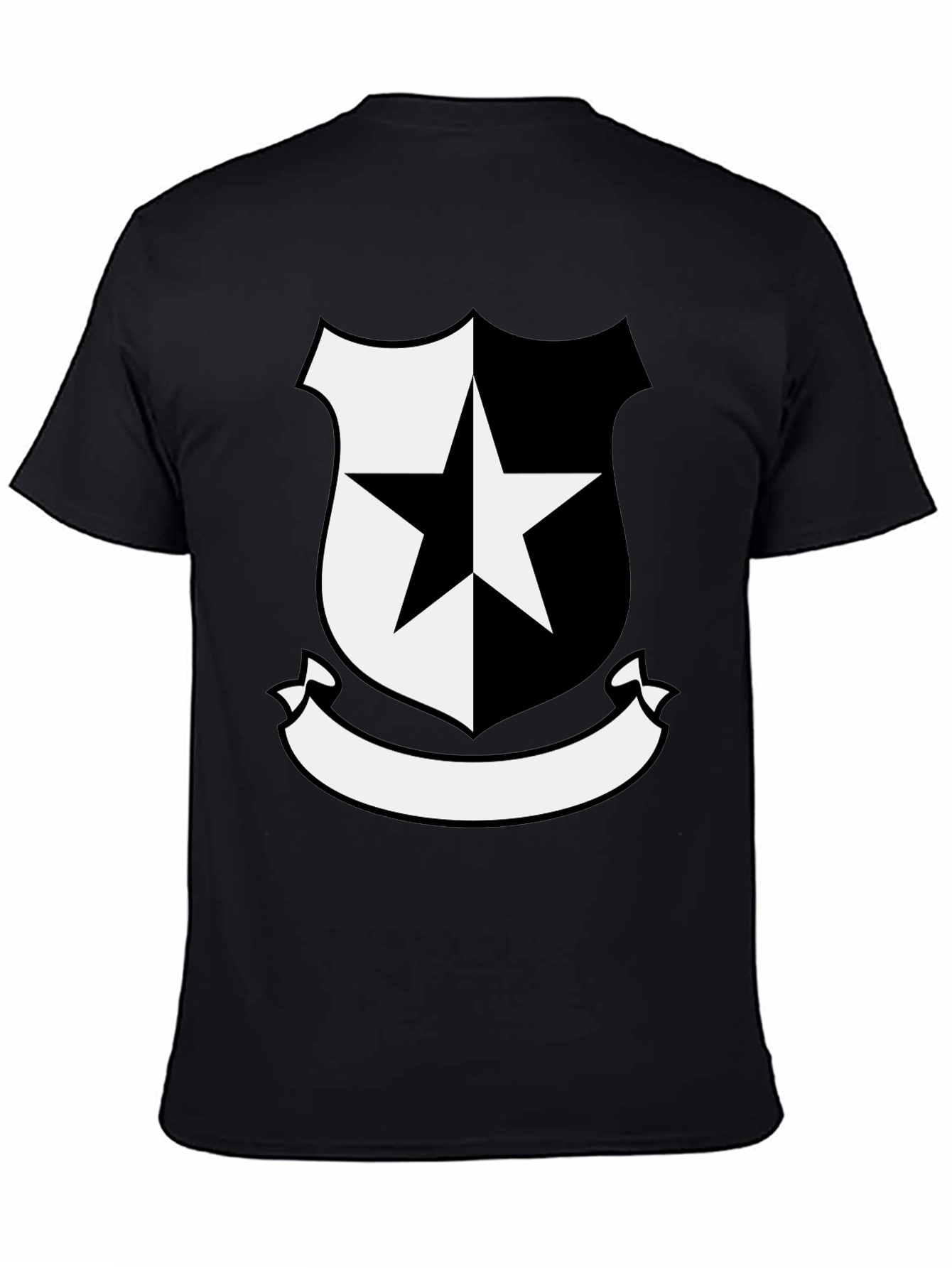 Black T-Shirt with Star Emblem