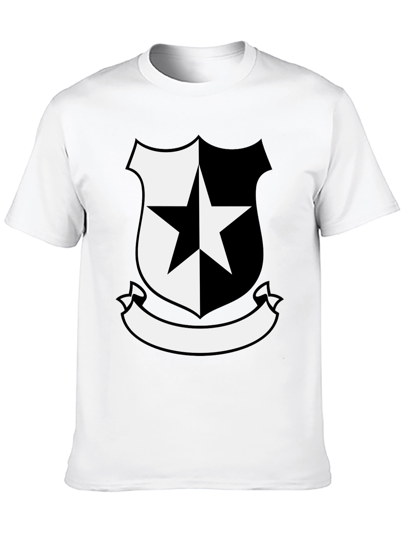 Black T-Shirt with Star Emblem