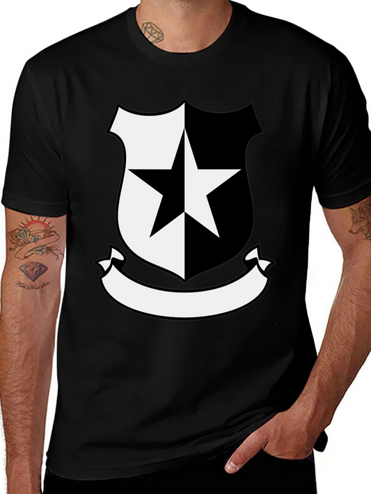 Black T-Shirt with Star Emblem
