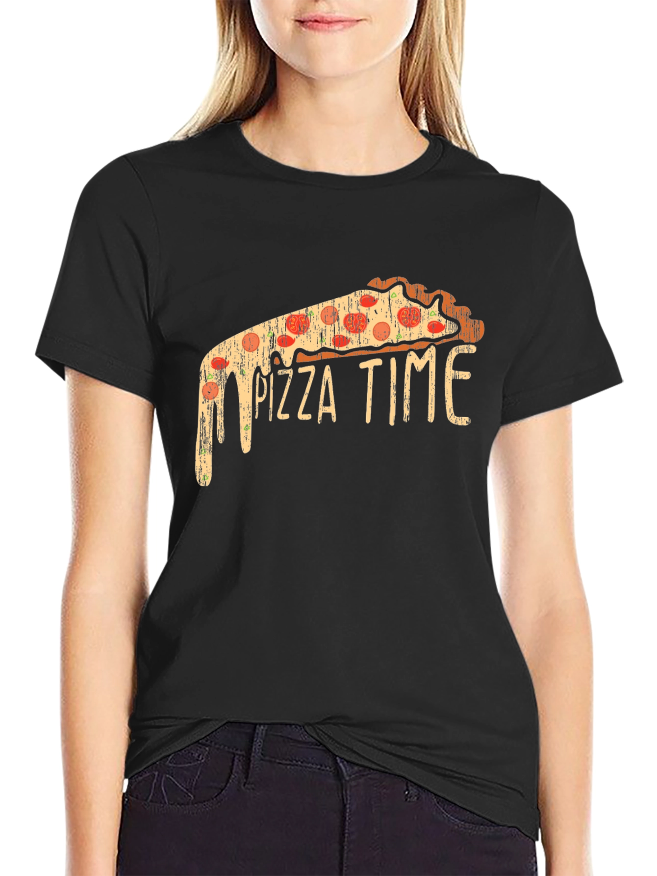 Pizza Time Graphic Tee - Unisex Black T-Shirt